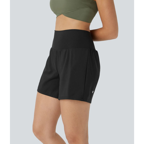 Halara Super High Waisted Pilates Yoga Active Shorts 5'' Longer Length Black L - Picture 1 of 9